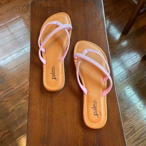 PALMS rhinestone flip flops, 7 M